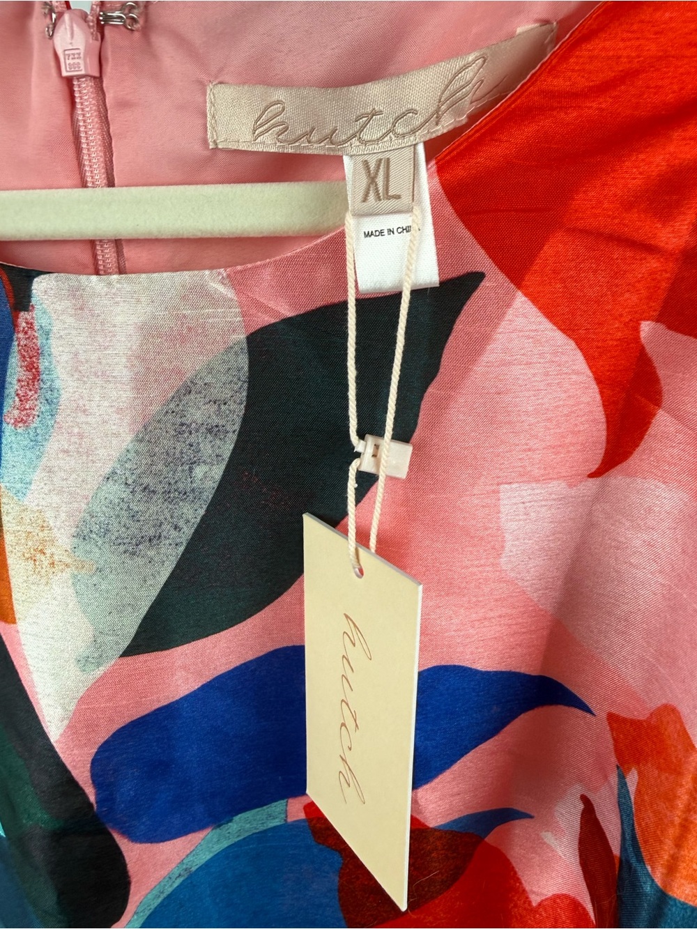 Anthropologie Hutch Carolyn Papier Mache Mini Dress XL Coral Floral NWT - Picture 6 of 8